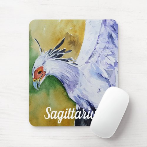 Secretarybird Sagittarius serpentarius Mouse Pad