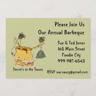 Secret's in the Sauce-Stick Figure Chefs BBQ Invitation