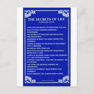 SECRETS OF LIFE By BERNARD LEVINE Postcard
