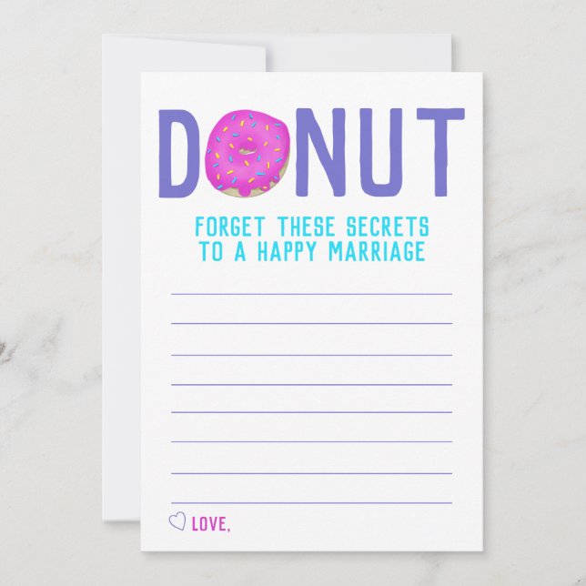 Secrets to a Happy Marriage Wedding Advice Card (Front)