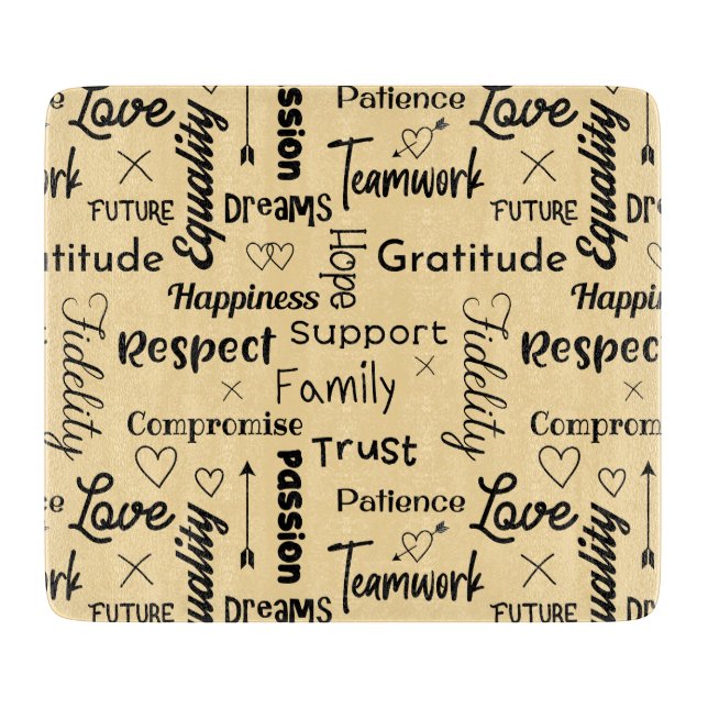 Secrets To A Happy Marriage Wedding Anniversary Cutting Board (Front)