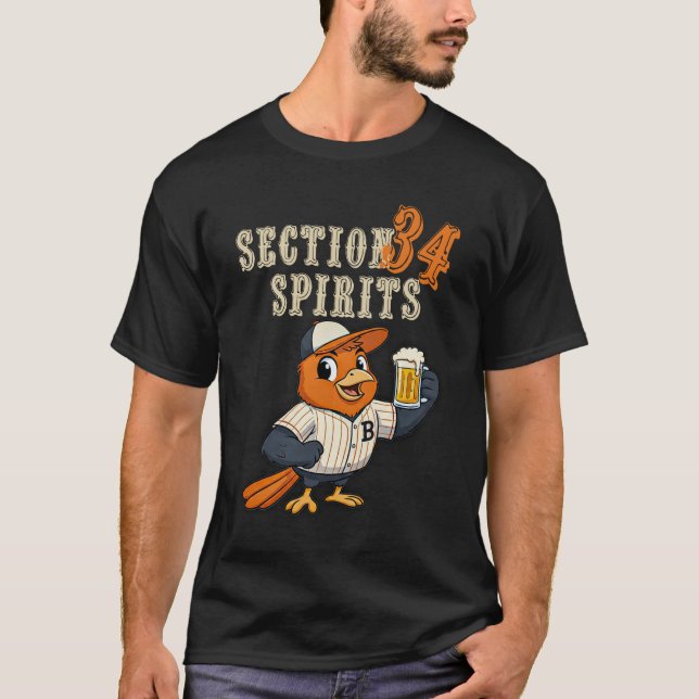 Section 34 spirits baseball art T-Shirt (Front)