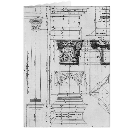 Section and elevation of a composite column cards (Front)