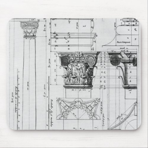 Section and elevation of a composite column mouse pad