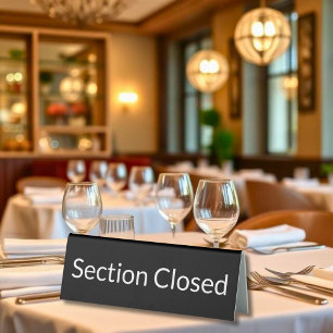 Section Closed Black Table Tent