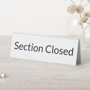 Section Closed White Table Tent