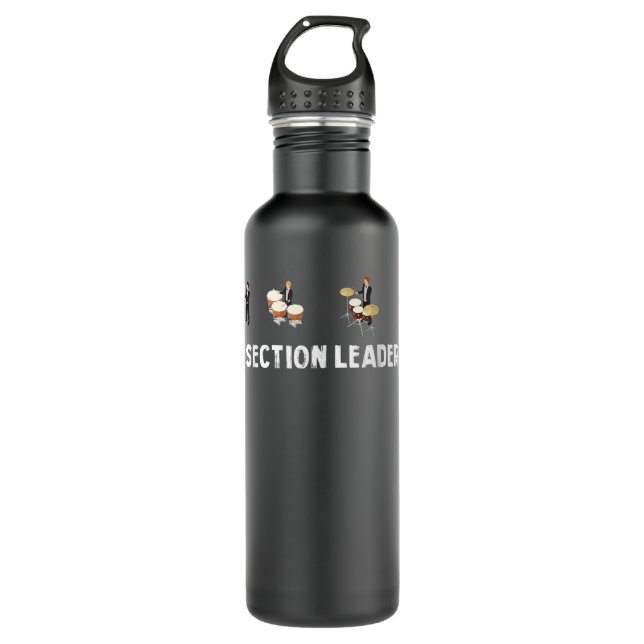 Section Leader Marching Band Drumline Drummer133 Stainless Steel Water Bottle (Front)