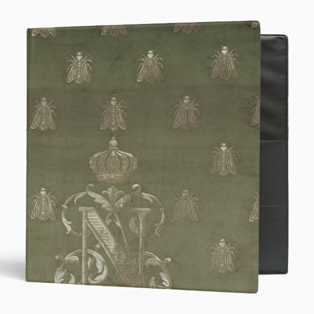 Section of green and gold damask binder (Front/Inside)