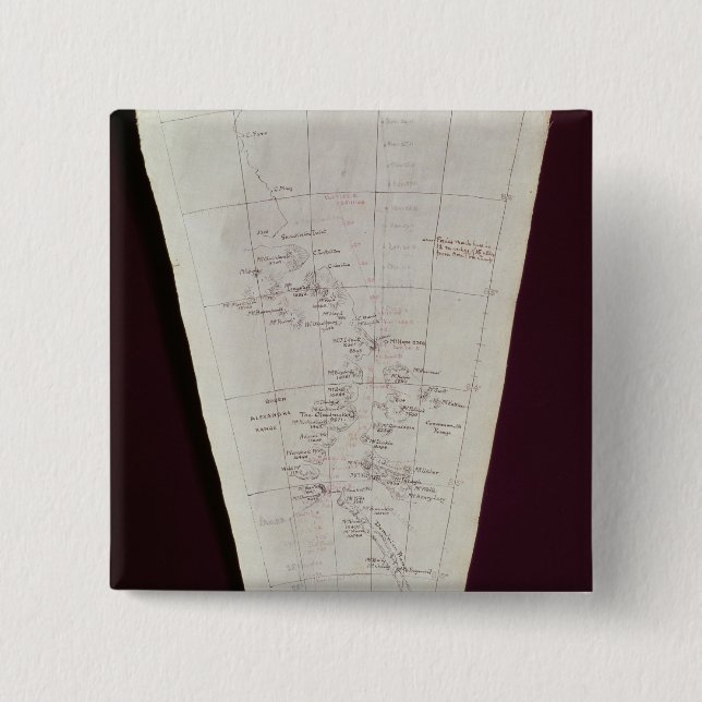 Section of Map from Ross Island to South Pole Button (Front)