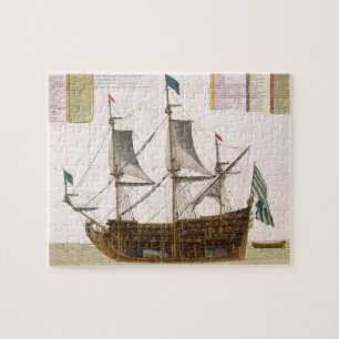 Section through a French first-rate ship of 104 ca Jigsaw Puzzle