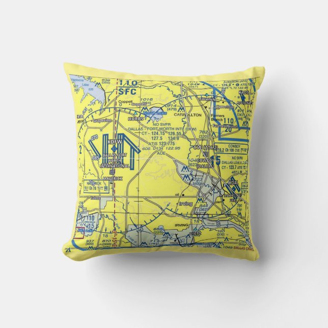 Sectional Chart Throw Pillow 16" x 16" (Front)