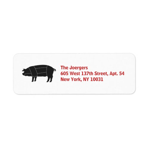 Sectioned BBQ Black Pig Label