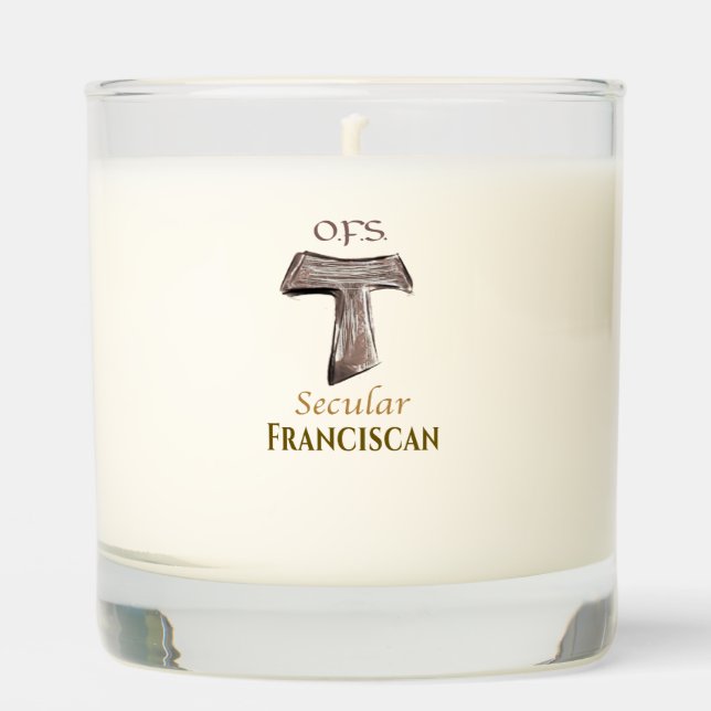 Secular Franciscan profession candle (Front)
