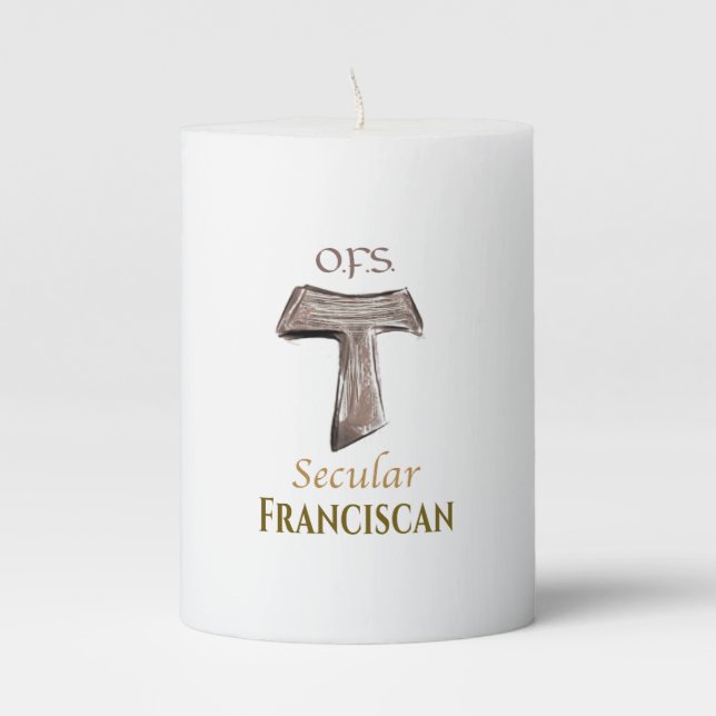 Secular Franciscan profession candle (Front)