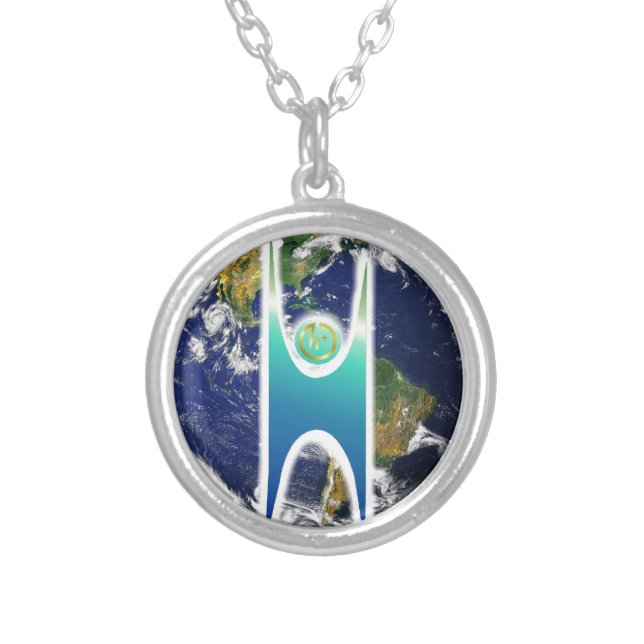 Secular H+ Earth Silver Plated Necklace (Front)