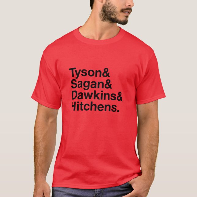 Secular Heroes Red and Black T-Shirt (Front)