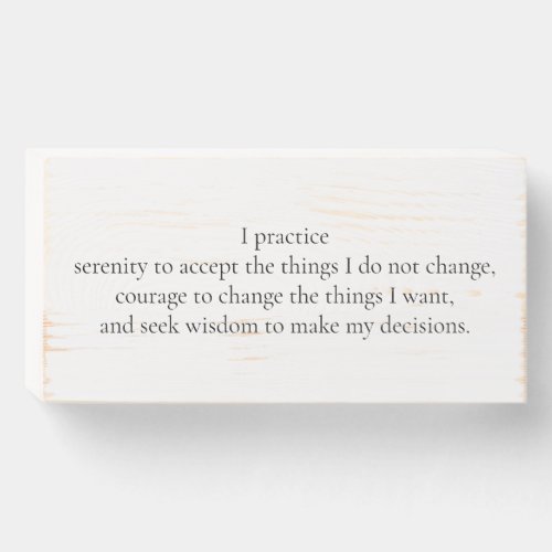 Secular Serenity Wooden Box Sign