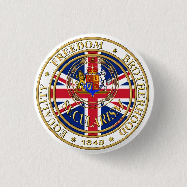 secularism united kandom pinback button (Front)