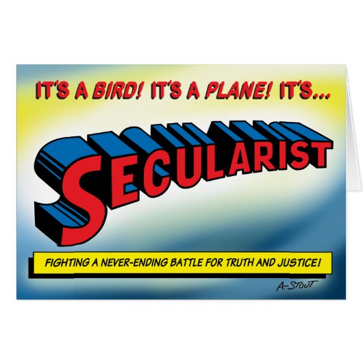 SECULARIST! The real super hero - Cards (Front Horizontal)