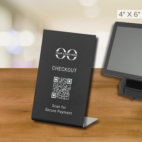 Secure Checkout Tabletop Sign with QR Code