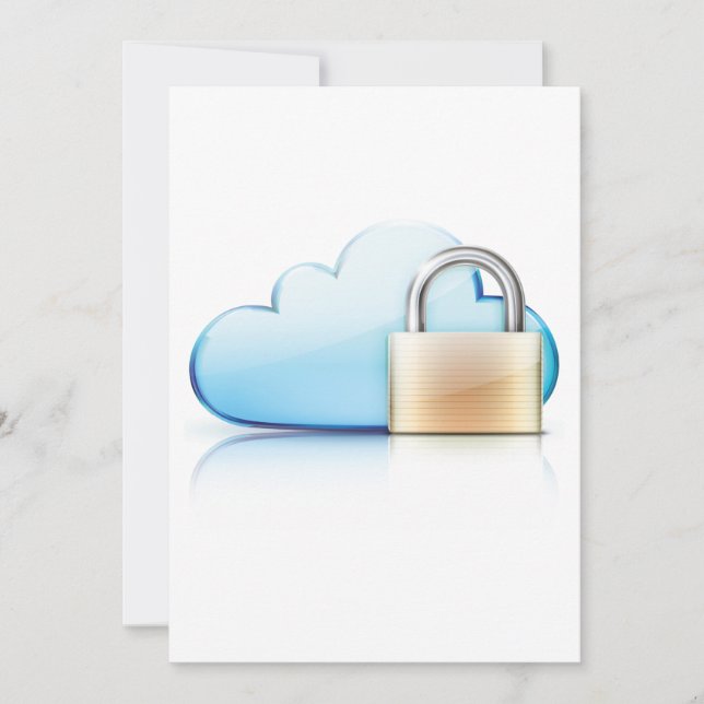 Secure Cloud Storage Icon with Padlock Invitation (Front)