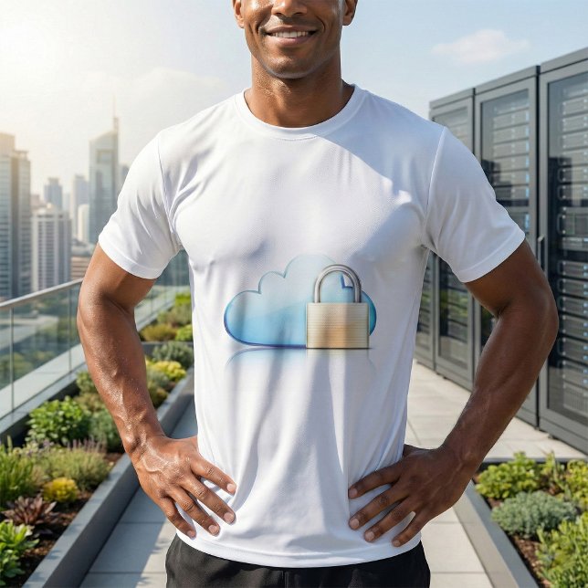 Secure Cloud Storage Icon with Padlock T-Shirt (Creator Uploaded)