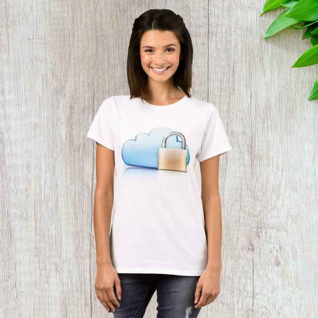 Secure Cloud Storage Icon with Padlock T-Shirt (Creator Uploaded)