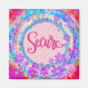 Secure Pink Pretty Fun Floral Inspirivity Magnet