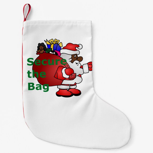 secure the bag black santa stocking (Front)