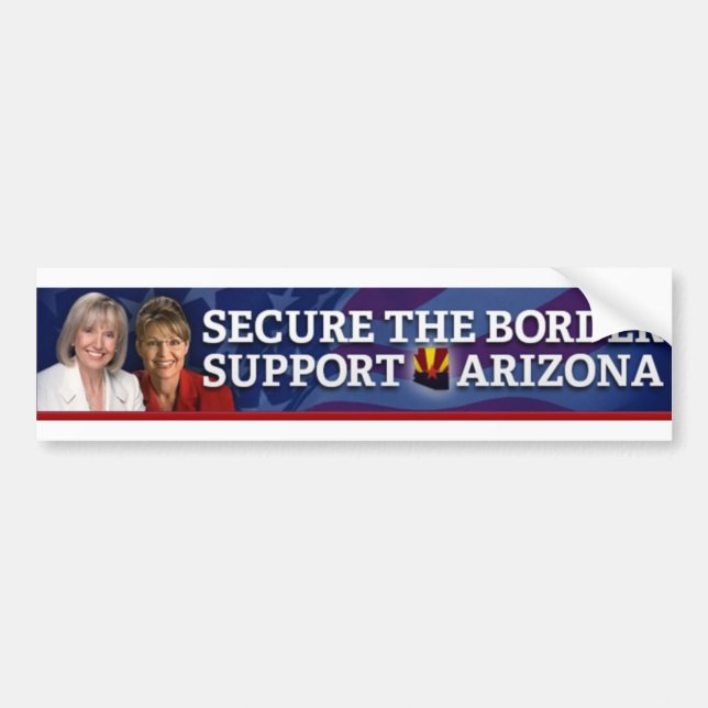 Secure the border Support Arizona Bumper Sticker (Front)