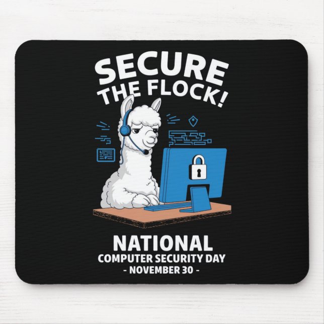 Secure the Flock! National Computer Security Day A Mouse Pad (Front)