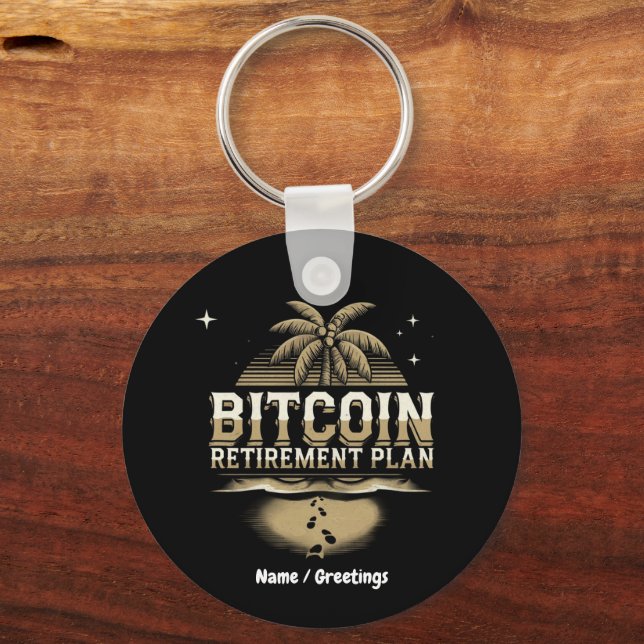 Secure Your Future with a Bitcoin Retirement Plan Keychain (Front)