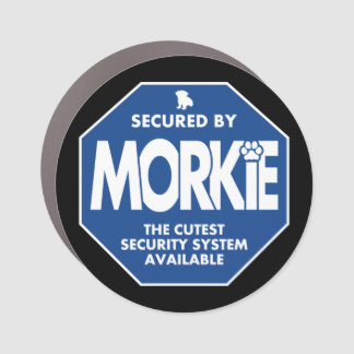 Secured by Morkie Car Magnet