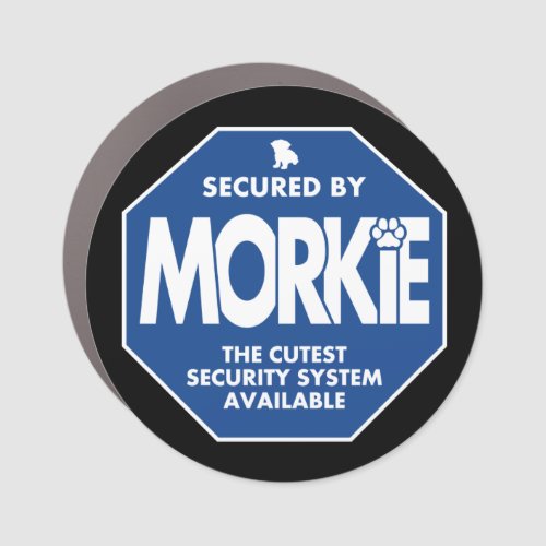 Secured by Morkie Car Magnet