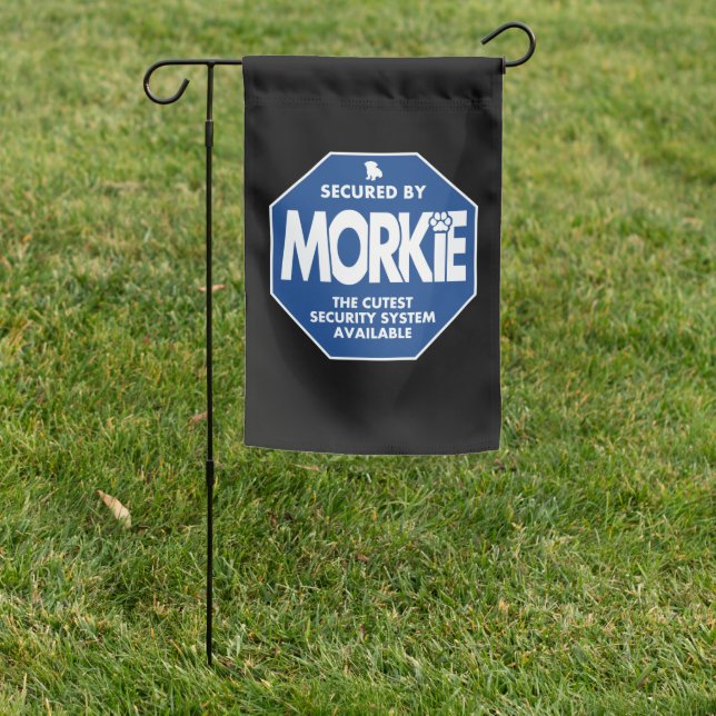 Secured by Morkie Garden Flag (In SItu)