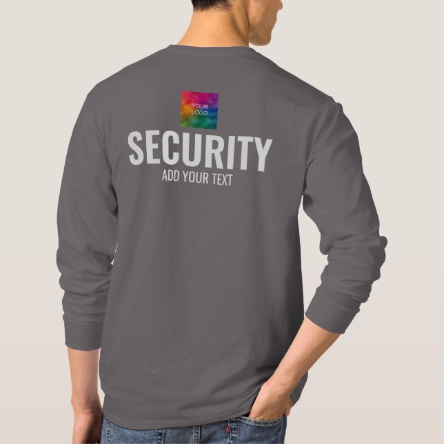 Security Add Company Logo Text Here Mens Modern T-Shirt (Back)