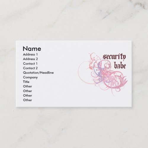 Security Babe Business Cards