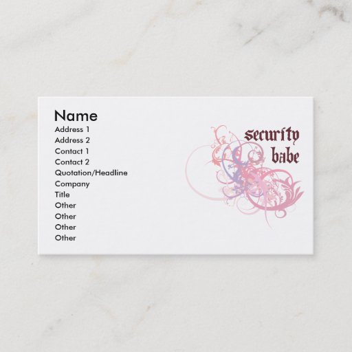 Customizable Security Babe Business Cards