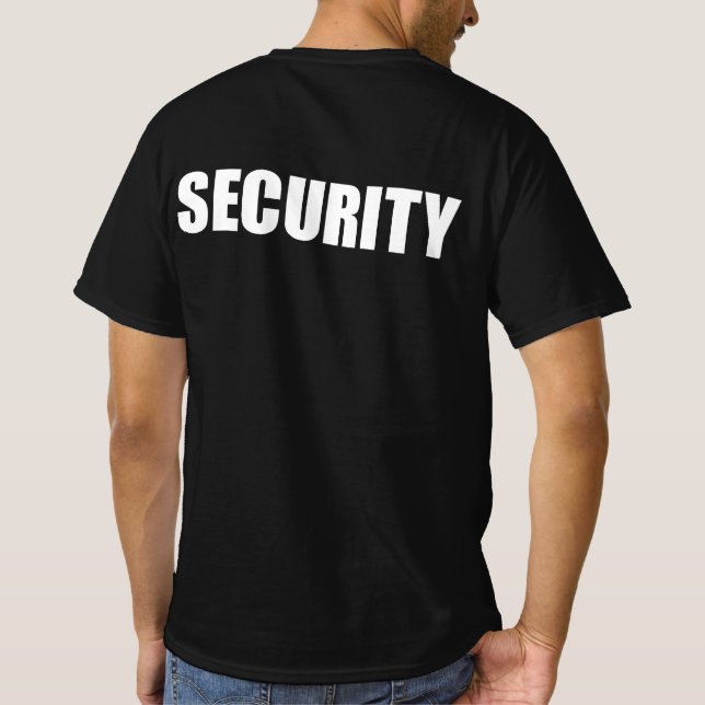 Security Black Bold Text T-Shirt (Back)