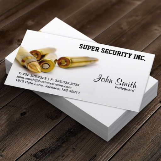 Customizable Bodyguard Bullets business card