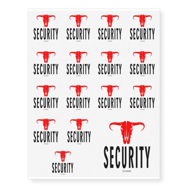 Security & Bull by VIMAGO Temporary Tattoos (Front)