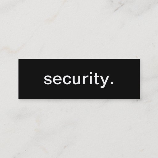 Customizable Security Business Card