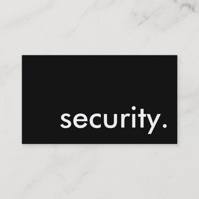security. business card (Front)