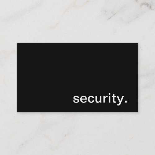 Security Business Card