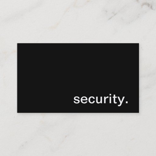 Customizable Security Business Card