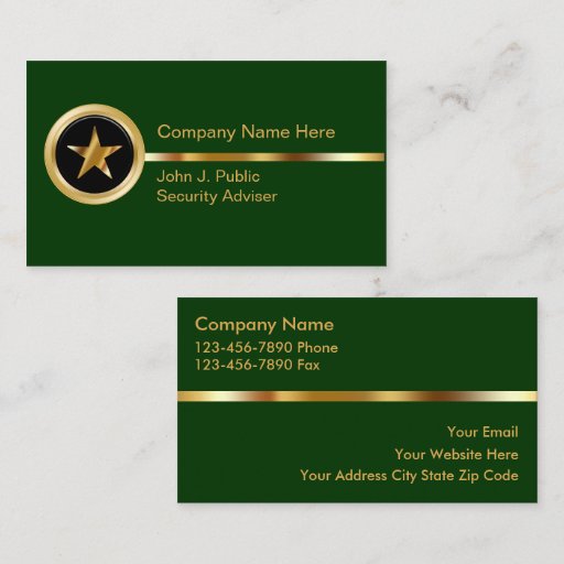 Customizable Security Business Cards