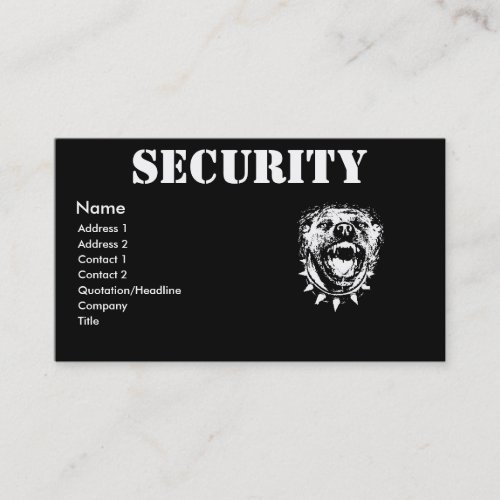 Security Business Profile Card Business Card