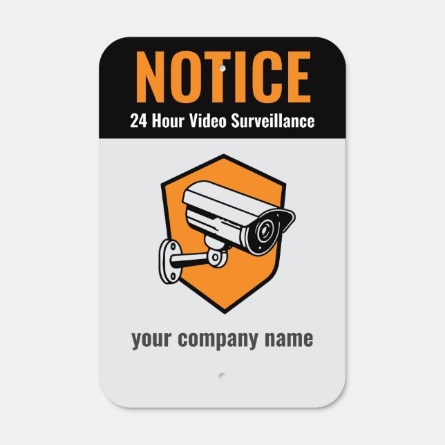 Security Camera 24 hs customizable Metal Sign (Front)