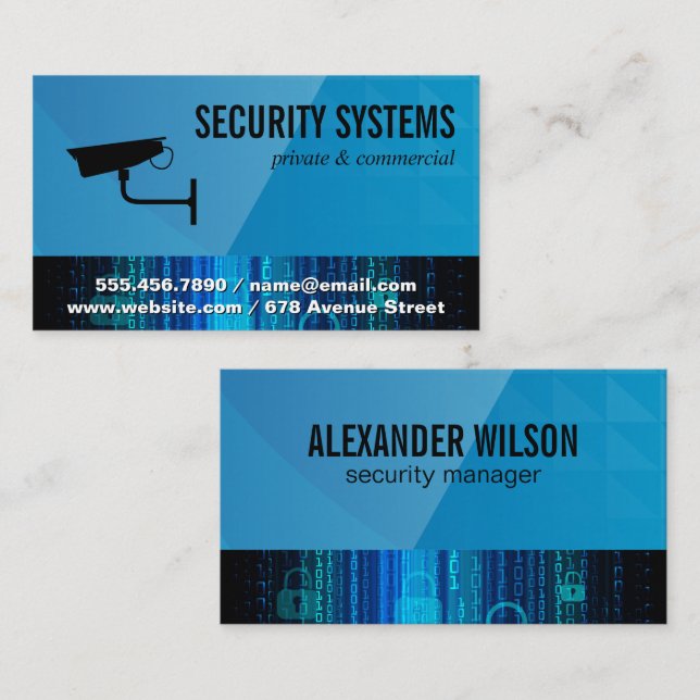 Security Camera | Cyber Code Lock Business Card (Front/Back)