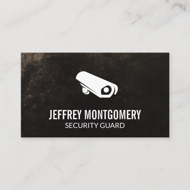 Security Camera | Grunge Background Business Card (Front)